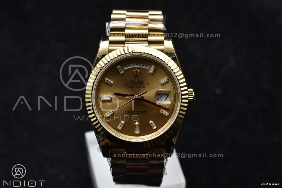 Bracelet 723 GMF GoAnywhere Gold V Diamond YG DayDate 904L Weight On A3255 Markers 40 Steel Gain Dial President 0201